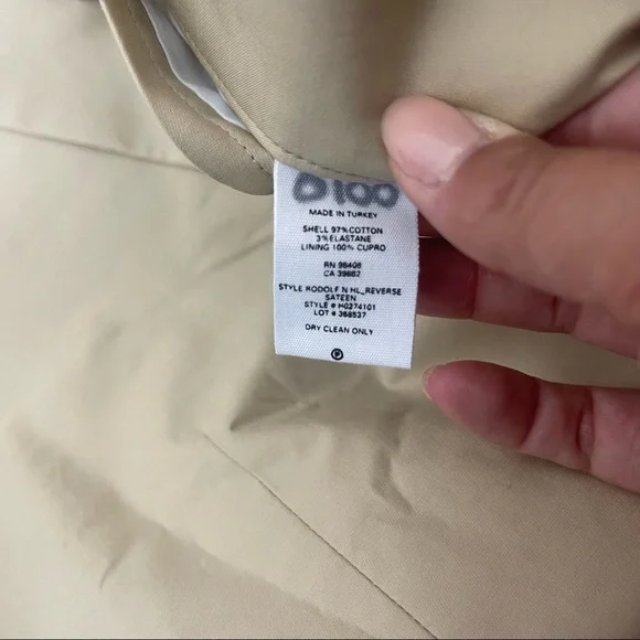 NWT Theory Men's $545 Rodolf N HL Blazer Dark Sandal Reverse Sateen Beige Tan 44 - Picture 6 of 6